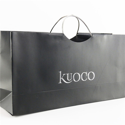 SGS Personalized Paper Bags Custom Printed Black Luxury Paper Gift Bags With Handles
