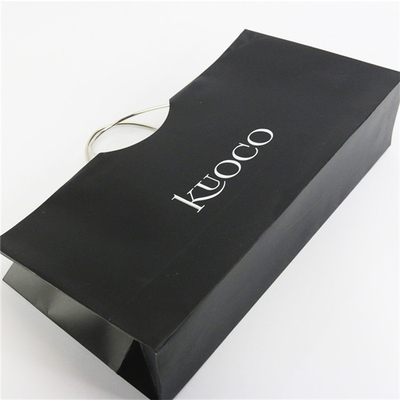 SGS Personalized Paper Bags Custom Printed Black Luxury Paper Gift Bags With Handles