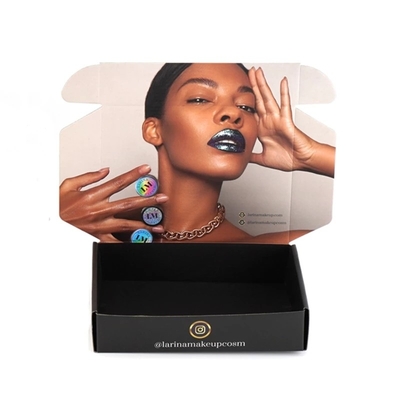 Embossing Debossing Cosmetic Black Mailer Box Wig Storage Box Customized Size