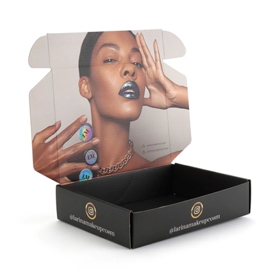 Embossing Debossing Cosmetic Black Mailer Box Wig Storage Box Customized Size