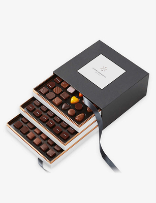 Nine Grids Chocolate Rigid Cardboard Box Food Grade Multi Grid Drawer Storage Box