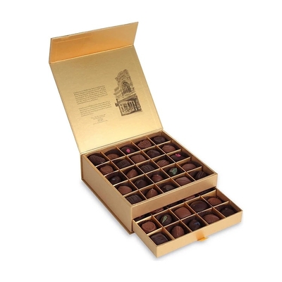 Nine Grids Chocolate Rigid Cardboard Box Food Grade Multi Grid Drawer Storage Box
