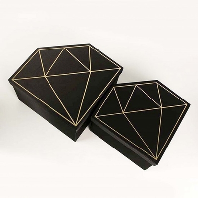 FSC Custom Printed Diamond Flower Box Gold Hot Stamping Diamond Rose Box