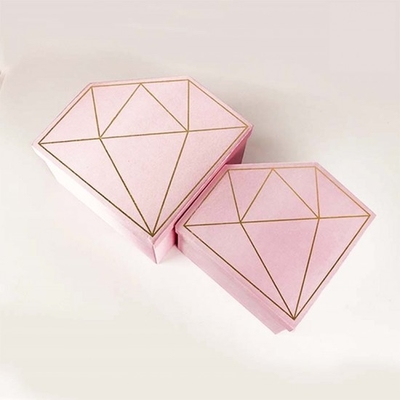FSC Custom Printed Diamond Flower Box Gold Hot Stamping Diamond Rose Box