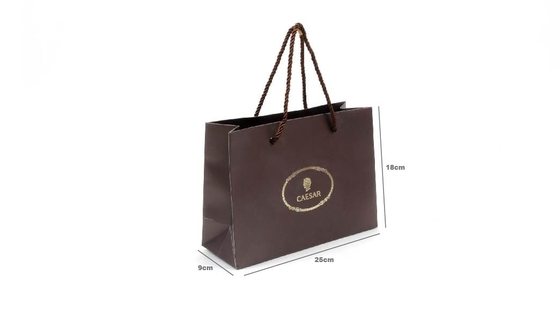 Matt Coated Personalized Paper Bags Brown Chocolate Shopping Paper Bags