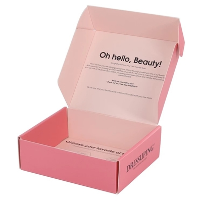 Gloss Matt Varnishing Pink Mailer Shipping Box Cosmetics Packaging Boxes OEM Logo