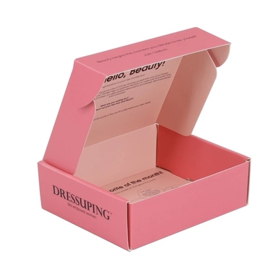 Gloss Matt Varnishing Pink Mailer Shipping Box Cosmetics Packaging Boxes OEM Logo