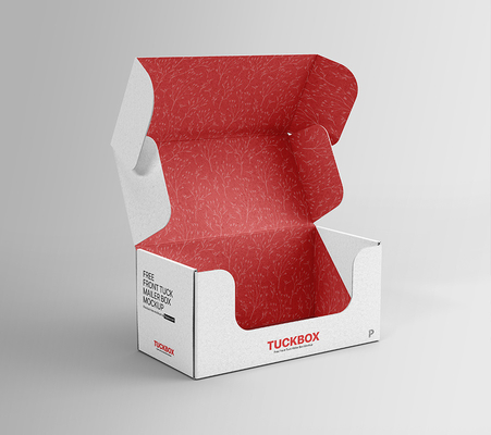 Offset Printing Free Front Tuck Mailer Boxes Shipping Box Mockup