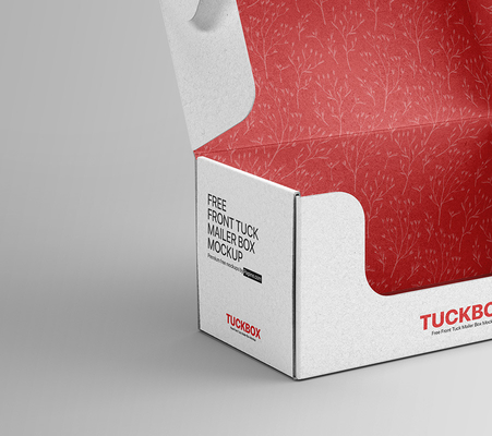 Offset Printing Free Front Tuck Mailer Boxes Shipping Box Mockup