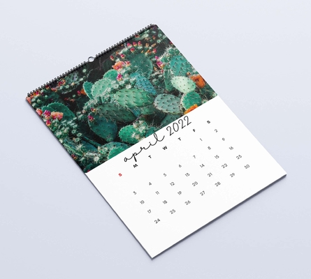 Matte Lamination Desk Calendar Printing 600-1000gsm Monthly Wall Calendars
