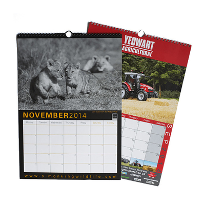 Various Size C2S Art Paper Calendar Printing 128gsm 157gsm 190gsm 210gsm