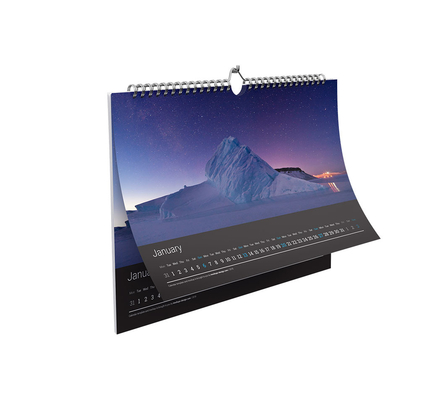 300gsm 350gsm UV Coating Landscape Calendars Printing Monthly Calendar