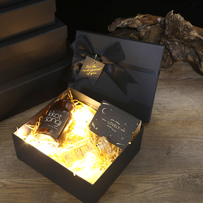 OEM ODM 1 Color Printing Black Rigid Box Luxury Gift Packaging Box