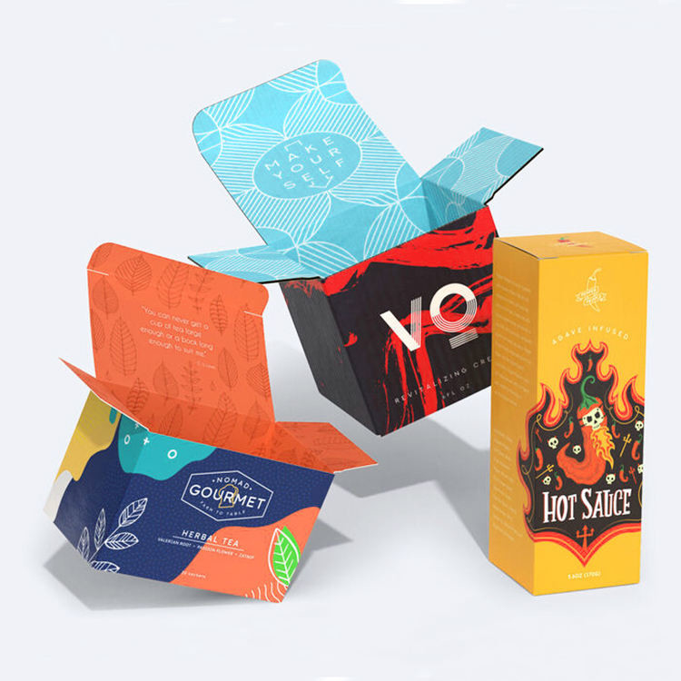 OEM Logo Folding Carton Box Pantone CMYK Color Collapsible Cardboard Box